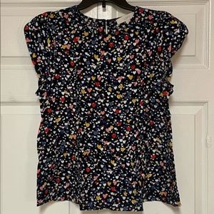 Loft Short-sleeve Peplum Blouse- Size Small